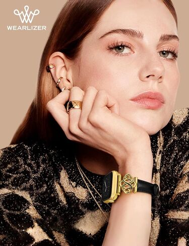 Wearlizer Slim Leather Band Compatible with Apple Watch Bands Women 38/40/41/42/44/45/46/49mm, Fancy Dressy Designer Thin Strap with Celtic Knot for iWatch Series 10 9 Ultra SE 8 7 6 5 4 3 2 1 in Saudi Arabia