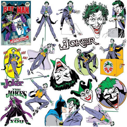 Batman Vintage Joker 50ct Vinyl Large Deluxe Stickers Variety Pack - Laptop, Water Bottle, Scrapbooking, Tablet, Skateboard, Indoor/Outdoor in Saudi Arabia