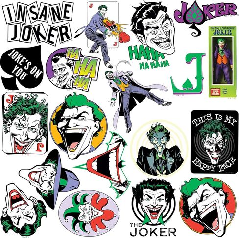 Batman Vintage Joker 50ct Vinyl Large Deluxe Stickers Variety Pack - Laptop, Water Bottle, Scrapbooking, Tablet, Skateboard, Indoor/Outdoor in Saudi Arabia