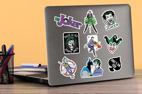 Batman Vintage Joker 50ct Vinyl Large Deluxe Stickers Variety Pack - Laptop, Water Bottle, Scrapbooking, Tablet, Skateboard, Indoor/Outdoor in Saudi Arabia