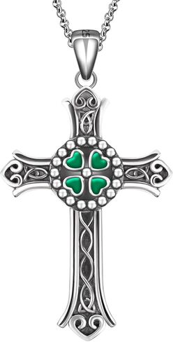 Celtic Cross Necklace for Men Women 925 Sterling Silver Irish Viking Cross Necklaces Celtic Cross Pendant Norse Jewelry Gifts Stocking Stuffer in Kuwait