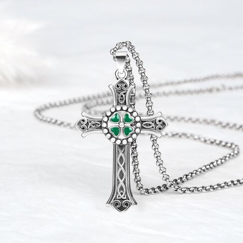 Celtic Cross Necklace for Men Women 925 Sterling Silver Irish Viking Cross Necklaces Celtic Cross Pendant Norse Jewelry Gifts Stocking Stuffer in Kuwait