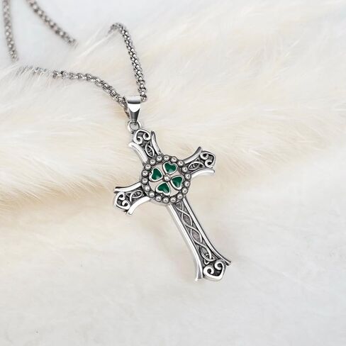 Celtic Cross Necklace for Men Women 925 Sterling Silver Irish Viking Cross Necklaces Celtic Cross Pendant Norse Jewelry Gifts Stocking Stuffer in Kuwait