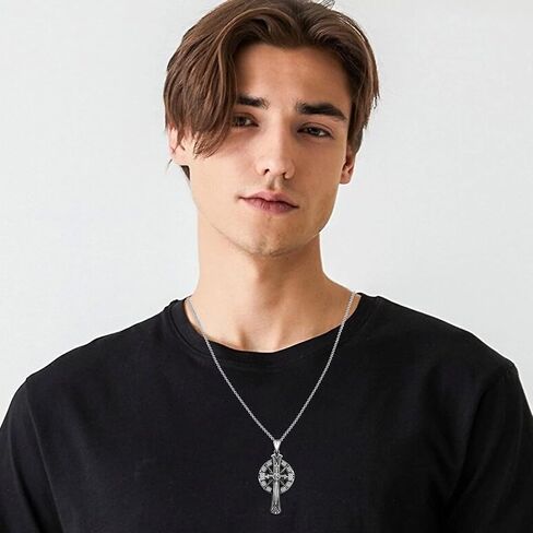 Celtic Cross Necklace for Men Women 925 Sterling Silver Irish Viking Cross Necklaces Celtic Cross Pendant Norse Jewelry Gifts Stocking Stuffer in Kuwait