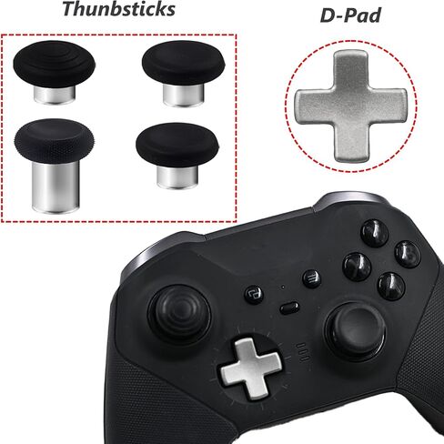 9 في 1 Elite Series 2 Core Controller Paddles لـ Xbox Elite Series 2 Core ، Elite Series 2 Controller Accessories for Xbox Elite 2 Core Controller Kits with 4 Sticks ، 4 Paddles ، 1 D-Pads (Black) in Kuwait