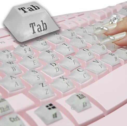 80 Pcs Self-Adhesive PC Keyboard Keys for Long Nails Typing and Gaming, ​​Anti-Damage Symbolic and Alphanumeric Keys for Nail-Art (Translucent1) in Saudi Arabia