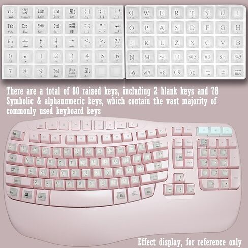 80 Pcs Self-Adhesive PC Keyboard Keys for Long Nails Typing and Gaming, ​​Anti-Damage Symbolic and Alphanumeric Keys for Nail-Art (Translucent1) in Saudi Arabia