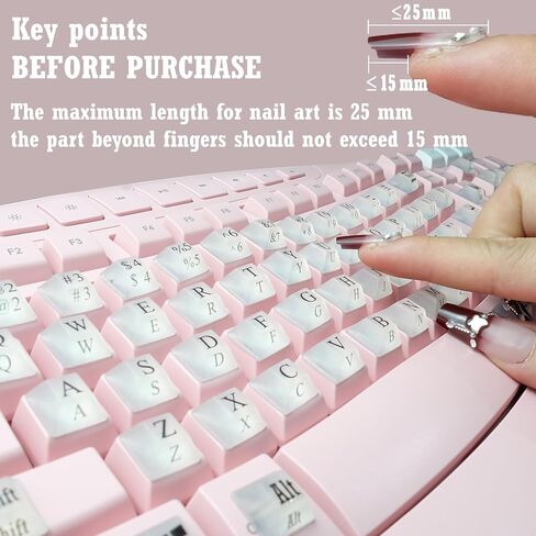 80 Pcs Self-Adhesive PC Keyboard Keys for Long Nails Typing and Gaming, ​​Anti-Damage Symbolic and Alphanumeric Keys for Nail-Art (Translucent1) in Saudi Arabia