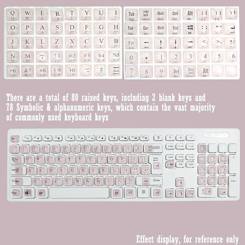 80 Pcs Self-Adhesive PC Keyboard Keys for Long Nails Typing and Gaming, ​​Anti-Damage Symbolic and Alphanumeric Keys for Nail-Art (Translucent1) in Saudi Arabia