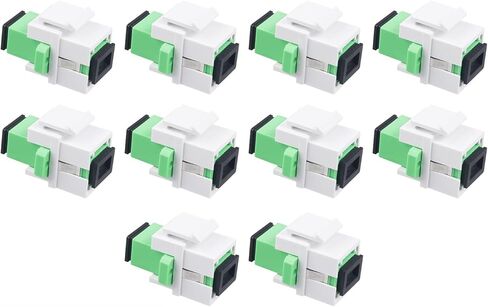 50-حزمة SC-APC مقرنة الألياف البصرية كيستون جاك وحدات للوحات التصحيح ولوحات الحائط SC Simplex Singlemode، أخضر in Saudi Arabia
