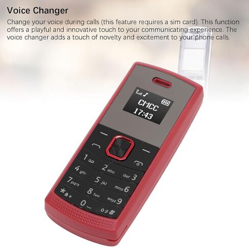Unlocked Smallest Mobile Phone, GSM 2G Tiny Mini Mobile with Voice Changer Hands Bluetooth Dialer Phone for Students, GSM 850/900/1800/1900MHz (Red) in Saudi Arabia