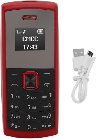 Unlocked Smallest Mobile Phone, GSM 2G Tiny Mini Mobile with Voice Changer Hands Bluetooth Dialer Phone for Students, GSM 850/900/1800/1900MHz (Red) in Saudi Arabia