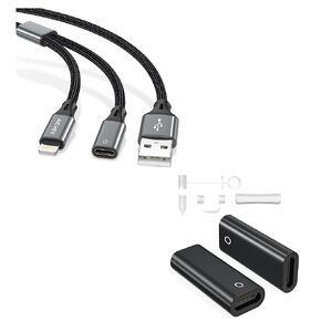 AGVEE Lightning Female Charging Adapter Cable for Apple Pencil 1st