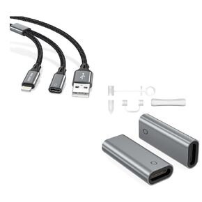 AGVEE Lightning Female Charging Adapter Cable for Apple Pencil 1st