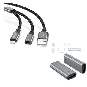 AGVEE Lightning Female Charging Adapter Cable for Apple Pencil 1st