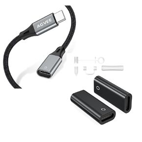 AGVEE Lightning Female Charging Adapter Cable for Apple Pencil 1st