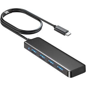 VIENON USB C Hub with 4 USB 3.0 Femal Ports, USB Extender for C Port Laptop, iMac Pro, MacBook, iPad Pro, Dell, Acer, HP, ASUS, Printer, Camera,Keyborad, Mouse etc-3ft