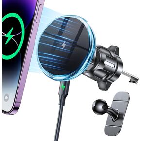 for Magsafe Car Mount Charger iPhone Wireless Car Charger【Vent+Dash】Magnetic car Phone Holder mount【Strong Magnet】Automobile Phone Mount Holder Vent Fit iPhone 16 Pro Max 15 14 13 12 Magsafe case