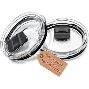 2 Pack 30 oz Tumbler Lid, Replacement Lids Compatible for YETI 30 oz Tumbler, 14 oz Mug, Yeti Tumbler Lid with Magnetic Slider Switch, BPA Free