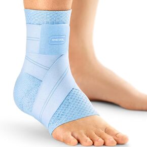 Flat Knitting Ankle Brace For Women&Men, 7-Zone Dynamic Compression Sleeve w/Flex Strap,Foot Support For Sports, Sprained Ankle, Achilles Tendonitis, Plantar Fasciitis Relief(Pack of1)L, Black