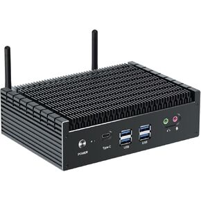 13th Gen Mini PC Fanless Desktop PC Core i7 1355U (up to 5.0GHz), Micro PC with Win11 pro, Dual 2.5G LAN Office PC, Dual HD, Display port, USB-C, WiFi6, BT5.2, 16GB RAM 512GB NVME SSD, Auto power on