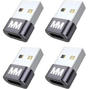 MMOBIEL USB to USB-C Adapter 4 Pack USB-A Male to Type-C Female Compatible with iPhone, iPad, AirPods, Samsung Galaxy