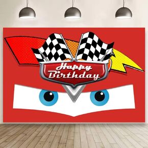 Cartoon Cars Background Birthday Banner Backdrop for Kids Birthday Party Supplies Decorations (5x3ft)