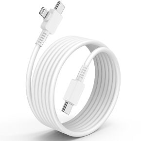 2 في 1 USB C إلى USB C/Cable Lightning 10ft ، Type T Type C عدة موصلات متعددة سلك الشاحن السريع العالمي لـ Apple iPhone 16/15 Pro Max/15 Pro/14 Pro Max/14 Pro/13/11