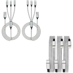 Multi Charging Cable(2Pack 4FT) & USB C to Lightning Cable 3FT 6FT 10FT 3 Pack