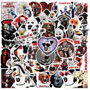 55pcs Terror Stickers Terrifier Stickers GMVAESKY Halloween Movie Stickers for Waterproof Vinyl Cute Stickers for Water Bottles, Laptop, DIY Decoration,Scrapbook, Skateboard, Phone