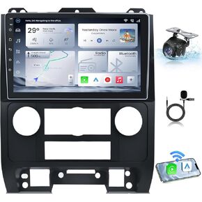 Car Radio Stereo for Ford Escape 2008-2012: Upgrade 2G+64G 5G-WiFi 9" 1280 * 800 HD Touch Screen Replacement - Wireless CarPlay Andriod Auto Bluetooth RDS FM GPS Mirror Link Backup Camera SWC Mic