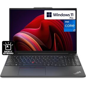 Lenovo ThinkPad E16, WUXGA 16" IPS, Intel 10 Core i7-1355U, 40GB RAM, 1TB NVMe, Fingerprint, Backlit KB, WiFi 6, Bluetooth, RJ-45, W11P, Business Laptop