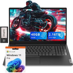 Lenovo V15 G4 IRU 15.6" FHD Business Laptop, Intel i7-1355U, 40GB RAM, 1.16TB Storage (1TB SSD + 160GB Docking Station Set), Intel Iris Xe Graphics, Numeric Keypad, Wi-Fi 6, Windows 11 Pro, Black