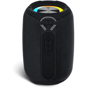 Mini Bluetooth Speaker, Outdoor Waterproof with RGB Flashing Lights, Compatible for PC, Laptop, Smartphones (Black)