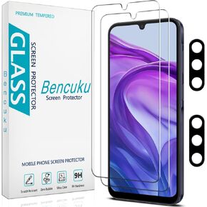 2 Pack Glass Screen Protector for Samsung Galaxy A26 5G + 2 Pack Camera Lens Tempered Glass, Anti-Scratch Bubble Free