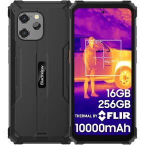 Blackview BV8900 Rugged Smartphone(With FLIR Thermal Image Camera), 16GB RAM+256GB ROM(up to 2TB), Android 13, 10000mAh Battery 33W Fast Charge, 64MP Camara, 6.5inch 2.4K Display, NFC, IP68 Waterproof