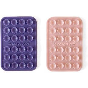 || Silicone Suction Phone Case Adhesive Mount || (iPhone and Android Cellphone case Compatible, Hands-Free Mobile Accessory Holder for Selfies and Videos) + Fidget Gift (Pack of 2)