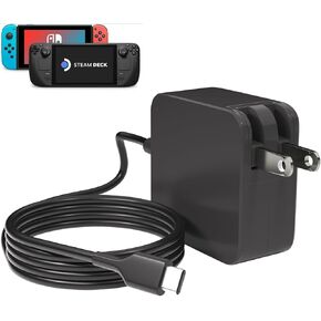 45W USB C Wall Charger for Steam Deck Charger with 6FT Cable Type C PD 3.0 Fast Charging USB C Power Adapter for Steam Deck,Switch,MacBook Pro,Pixel,Samsung Galaxy S23 Ultra/S23 Plus