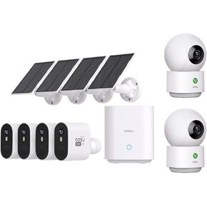 AOSU 5MP SolarCam Max System 2-Cam-Kit + 3MP Indoor Camera 2Pack (Indoor Camera Doesn't Connect to Max's Homebase)