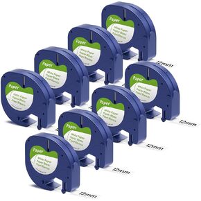 8 Pack Paper White Tape Replacement for Dymo LetraTag Refills 1/2" x 13' Paper Label Tape Dymo Label Maker Refills 91330 Compatible with Dymo LetraTag LT-100T LT-100H 200B