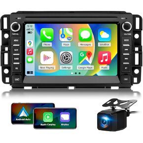 ستيريو راديو السيارة ل Chevy Silverado 2007-2014 Tahoe GMC Sierra Yukon ، 2+64G Android 13 وحدة رأس شاشة تعمل باللمس مع Carplay Android Auto Bluetooth GPS Camera