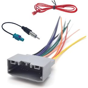 3 PCS Car Radio Stereo Wire Harness Kit, Audio DVD Modified Power Speaker Harness Plug Connector, Radio Harness Plug Installation, Compatible with Jeep/Compass/Wrangler/Dodge (Multicolored)