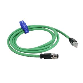 M12 4-pin Male to RJ45 E4 Plug High Flex Cat5e Industrial Ethernet Cable Dynamic PUR (10M/32.8Ft, Green)