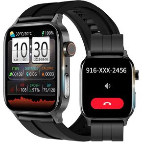 Smart Watches for Men Bluetooth Call (Answer/Make Call) for iPhone and Android Phones Compatible with Heart Rate, Blood Oxygen and Sleep Monitor - 1.39" IP68Waterproof Sports Watch