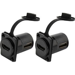 Penglin 2PCS HDMI Mount Mount ، HDMI محول الزاوية اليمنى أنثى إلى أنثى ، HDMI Bulkhead Extension 4K 60Hz 3D و HDR مع غطاء مقاوم للماء