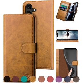 Compatible with Samsung Galaxy S25 Genuine Leather Wallet case【RFID Blocking】【4 Credit Card Holder】【Real Leather】 Flip Folio Book Phone case Cover Women Men for Samsung S25 case Dark Blue