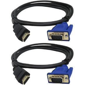 2025 Updated HDMI Male to VGA Male Connection Cable 1080P Video Converter Adapter Cable for PC DVD Player 1080P HDTV, 6 Feet, Gold-Plated