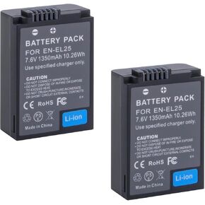 2-Pack EN-EL25 EN-EL25A Batteries Compatible with Nikon Z30 Z50 ZFC Cameras 4241 ENEL25 EN-EL25A Battery High Capacity