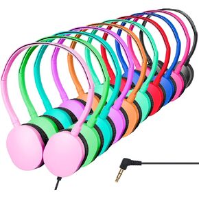 Kids Headphones Bulk 15 Pack for School Classroom Student Children Toddler Boys Girls Teen Adult Computer Earphones Class Set of Headphones for Students Multi Color