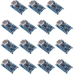 15 Pieces of TP4056 Type-C Input Interface USB 5V 1A 18650 Lithium Battery Charger Module Charging Boards with Dual Protection Functions.